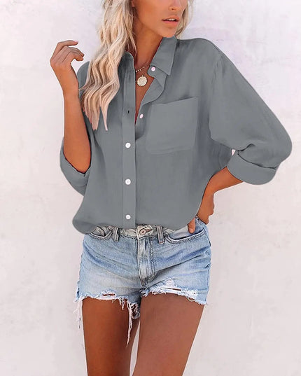 Women's Relaxed Fit Long-Sleeved Casual Shirt