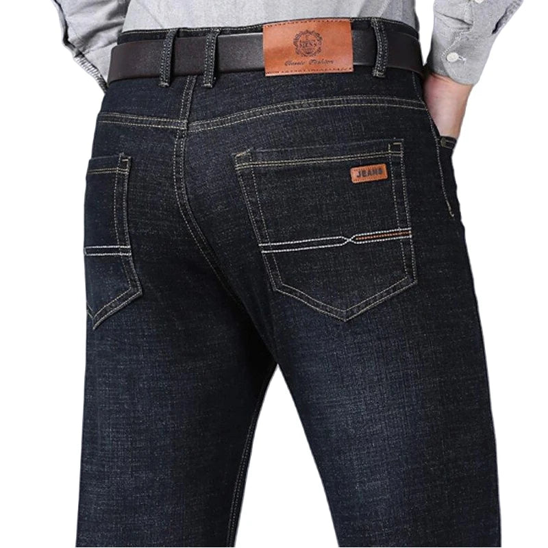 Men's Straight Fit Denim Jeans - Classic & Durable Men's Casual Straight Leg Denim Pants