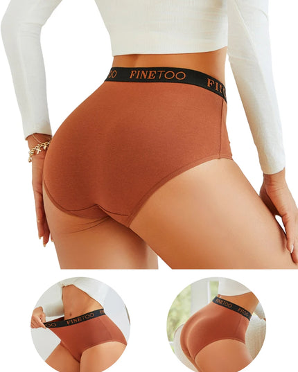 4-Piece Women's Cotton Seamless Mid-Waist Briefs Set – Breathable, Stretchy, Comfortable Underwear for Everyday Wear