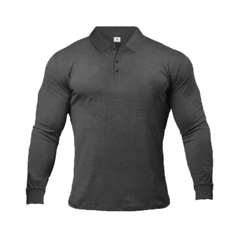 Mens Slim Fit Long Sleeve Polo Sweater – Breathable Cotton for Comfortable Style