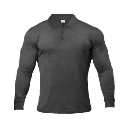 Mens Slim Fit Long Sleeve Polo Sweater – Breathable Cotton for Comfortable Style