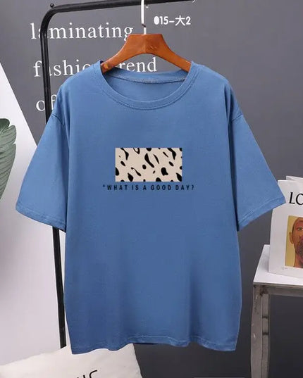 Women’s Oversized Cotton Leopard Print T-Shirt - Hirsionsan Fashion Top