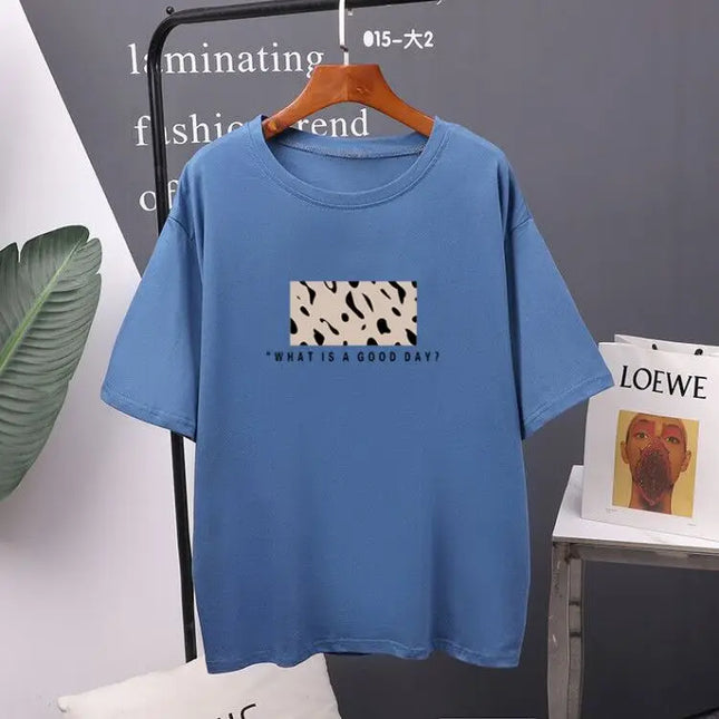 Women’s Oversized Cotton Leopard Print T-Shirt - Hirsionsan Fashion Top