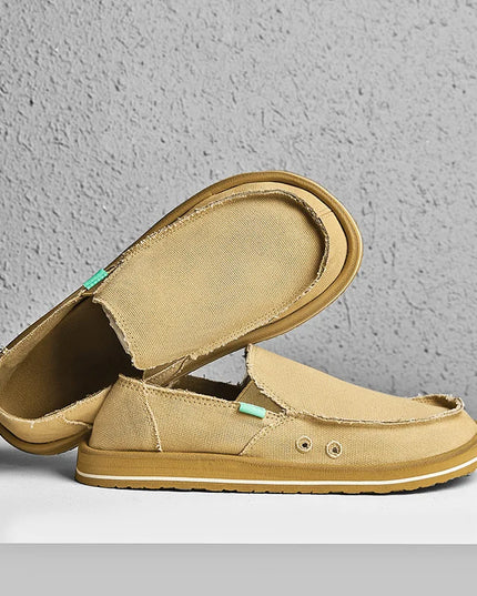 Men's Canvas Casual Sneakers & Loafers – Breathable Low-Top Shoes