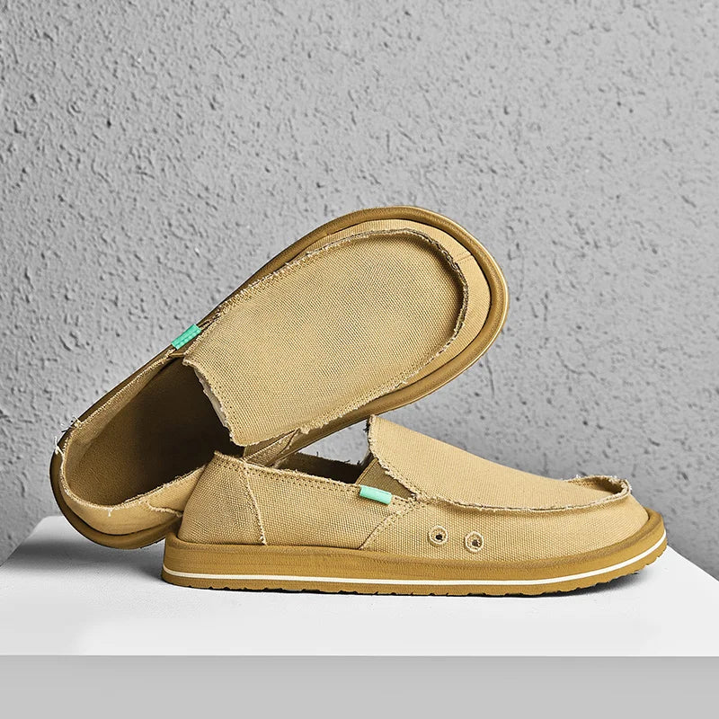 Men's Canvas Casual Sneakers & Loafers – Breathable Low-Top Shoes