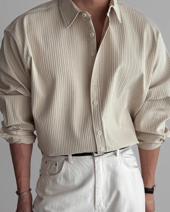 Men's Breathable Casual Long-Sleeved Loose Shirt