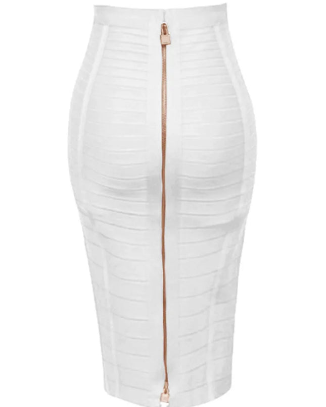 Women's Zipper O-Shape Skirt with Elastic Bodycon Fit