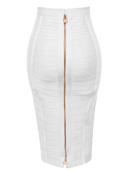 Women's Zipper O-Shape Skirt with Elastic Bodycon Fit