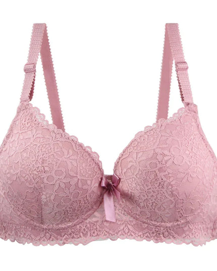 Women’s Floral Bow Push-Up Bra with Cup Support