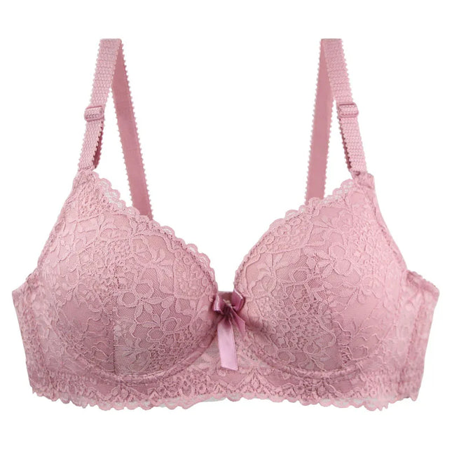 Women’s Floral Bow Push-Up Bra with Cup Support