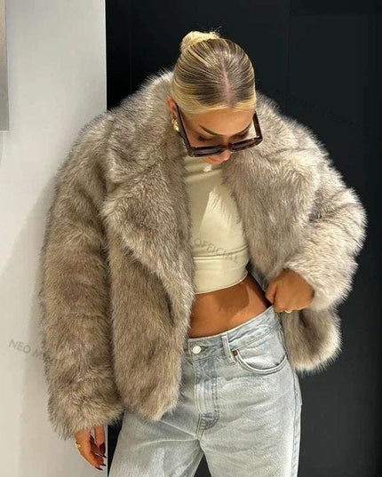 Women's Luxury Faux Fur Coat