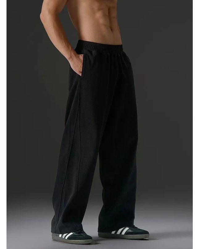 Men's Oversized Wide-Leg Sweatpants with Loose Fit and Elastic Waist