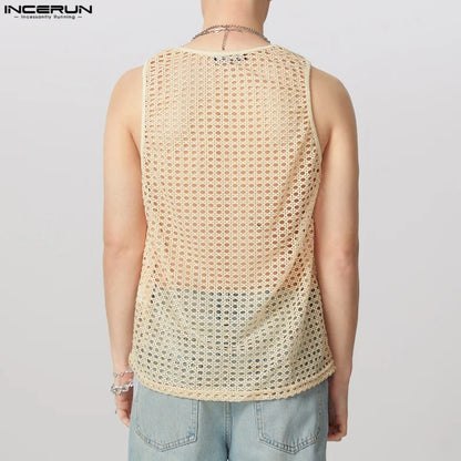 Incerun Men's Mesh Transparent Tank Top Vest
