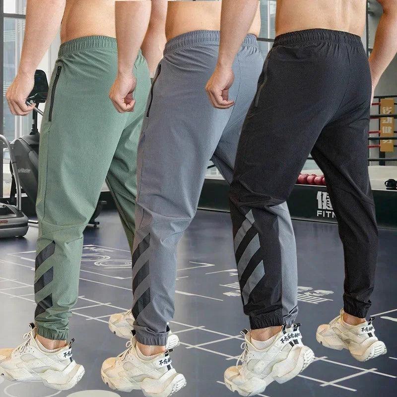 Men's Sweatpants with Elastic Waist, Zipper Pockets