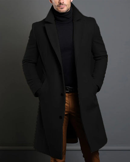 Men's Single-Breasted Trench Coat