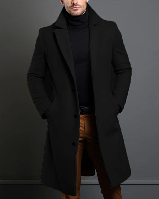 Men's Single-Breasted Trench Coat
