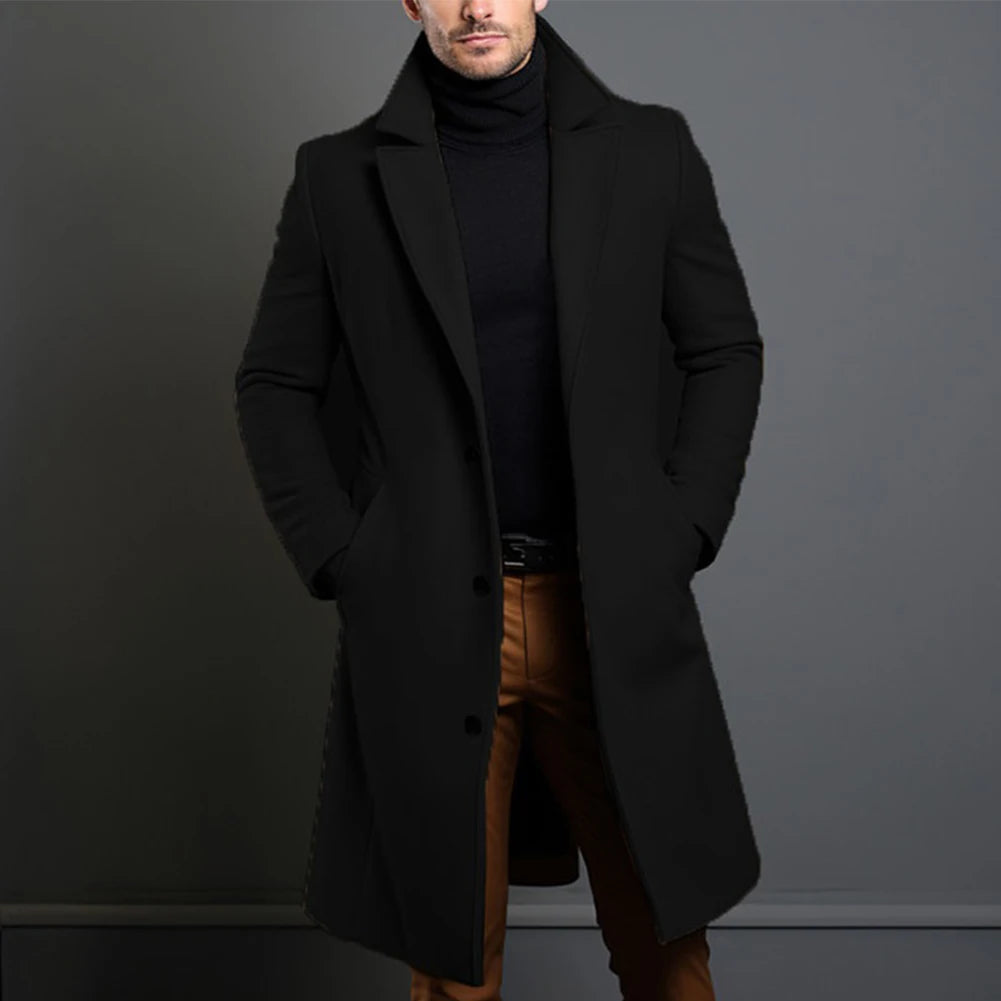 Men's Single-Breasted Trench Coat