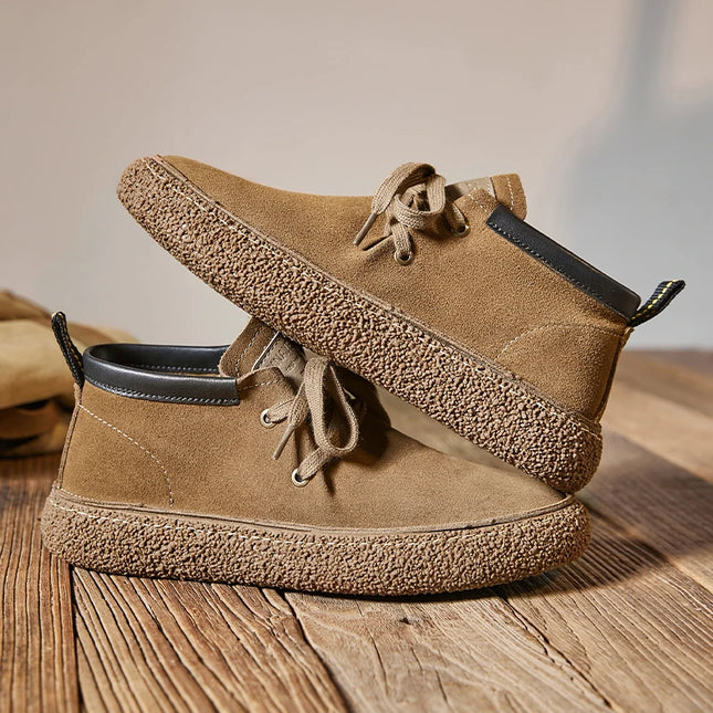 Men's Genuine Suede Leather Casual Shoes - Stylish & Comfortable Footwear for Men