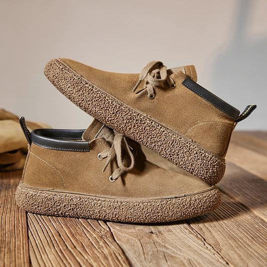 Men's Genuine Suede Leather Casual Shoes - Stylish & Comfortable Footwear for Men