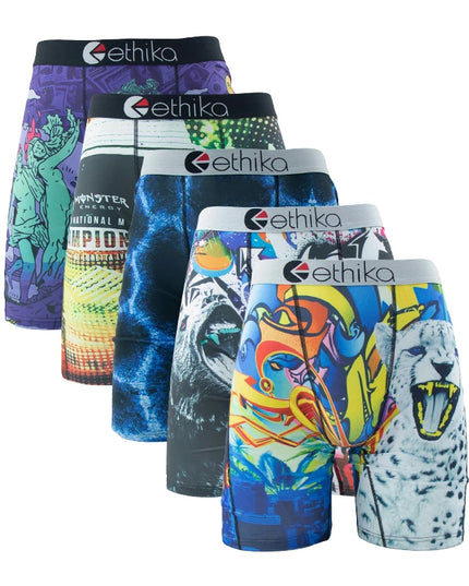 ETHIKA 5-Pack Men's Breathable Mesh Underwear Boxers Shorts