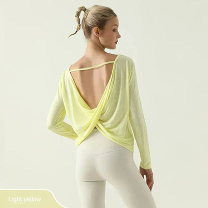 Women's Crossover Back Long Sleeve Sweater