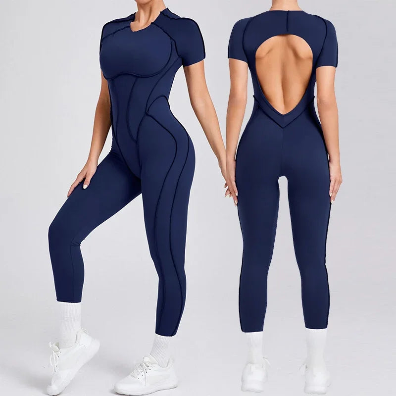 Women's Short Sports Jumpsuit - Gym & Workout Jumpsuit for Women