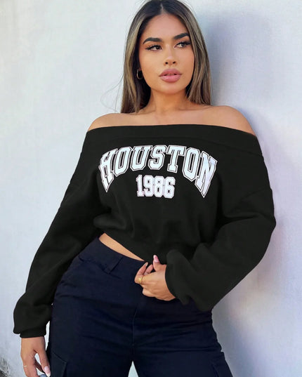 Women's Long Sleeve Casual Off-Shoulder Sweater