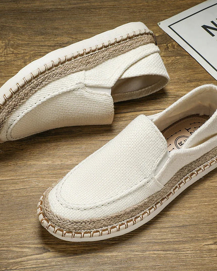 Men's Slip-On Cloth Loafers – Comfortable Flat Dress Shoes for Men