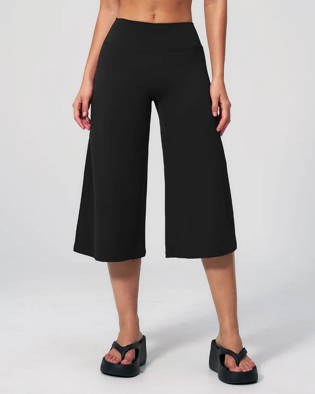 Women's Mid-Length Wide-Leg High-Waist Pants