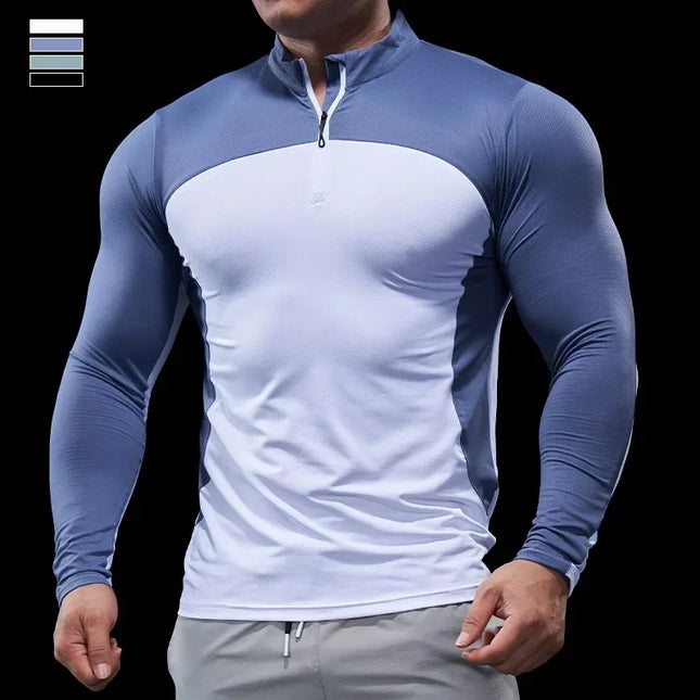 Men's Half-Zip Long-Sleeve Stretch Sweater