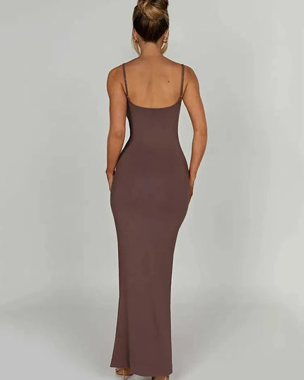 Women's Backless Maxi Dress with Spaghetti Straps by Mozision