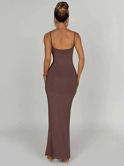 Women's Backless Maxi Dress with Spaghetti Straps by Mozision