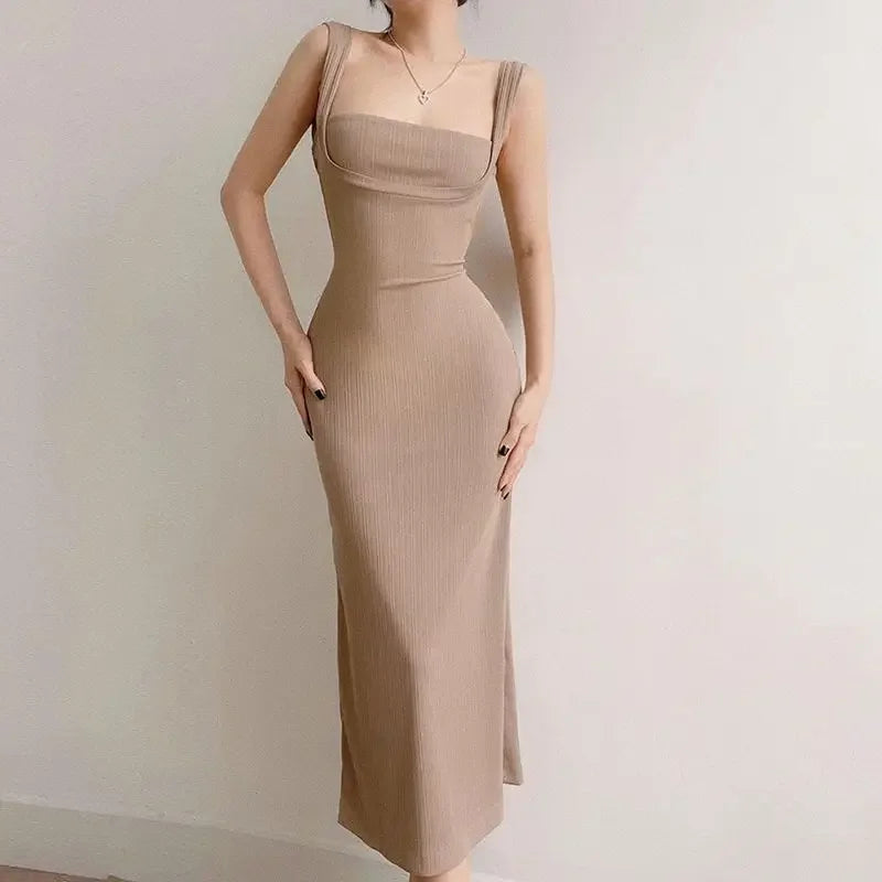 Backless Women's Dress with Sheath Style, Lace-up Detail