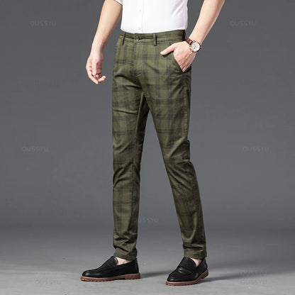 Men's Classic Stripe & Plaid Trousers – Stylish Men's Casual & Formal Pants