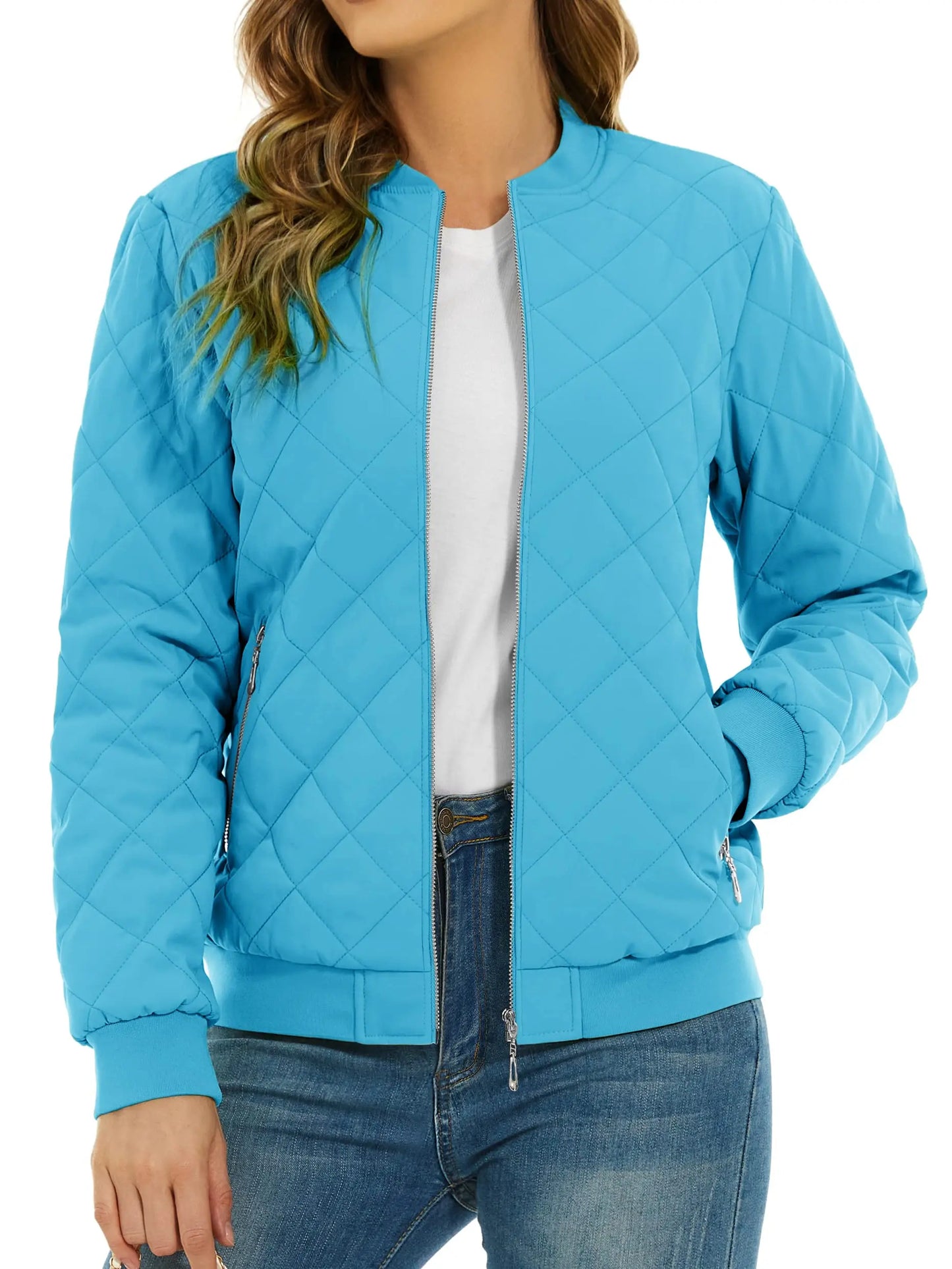 TACVASEN Women's Padded Warm Jacket – Diamond Quilted Zip-Up Winter Coat