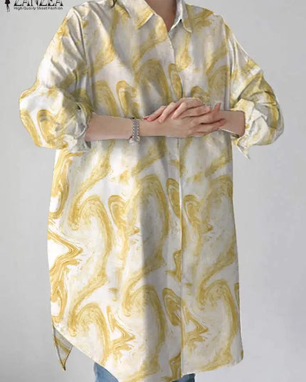 Zanzea Elegant Long Sleeve Blouse with Flare Sleeves