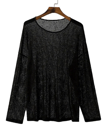 Men's Sheer O-Neck Long Sleeve Sweater