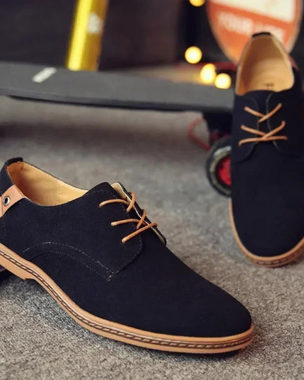 Men's Casual Faux Suede Lace-Up Shoes - Various Colors