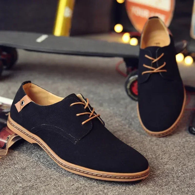 Men's Casual Faux Suede Lace-Up Shoes - Various Colors