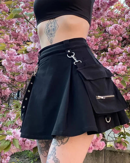 High Waist Black Mini Skirt for Women -