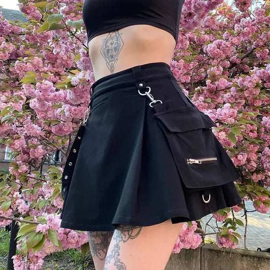 High Waist Black Mini Skirt for Women -