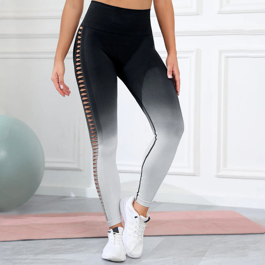 Women's High-Waisted Mesh Yoga Leggings - Various Colors