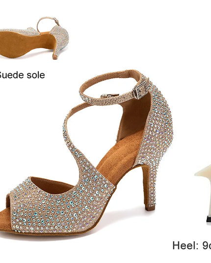 DKZSYIM Women’s Rhinestone High Heels