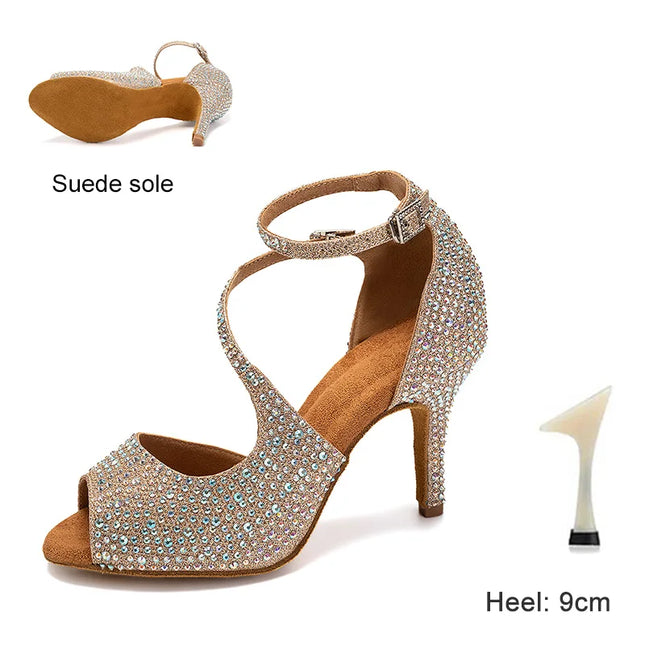 DKZSYIM Women’s Rhinestone High Heels