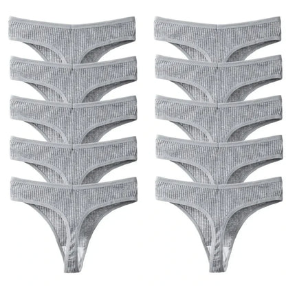 10Pack Women's Cotton Thongs - Comfortable Fit Thong's