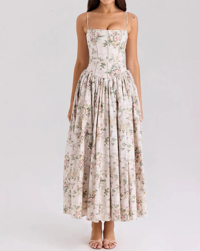 Elegant Women's Midi Dress with Floral Print
