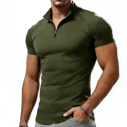 Men's Slim Fit Zipper Neck T-Shirt