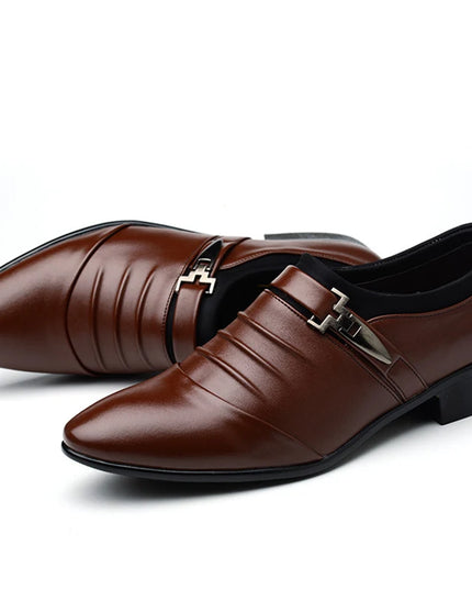 Classic Men’s Slip-On Dress Shoes in PU Leather