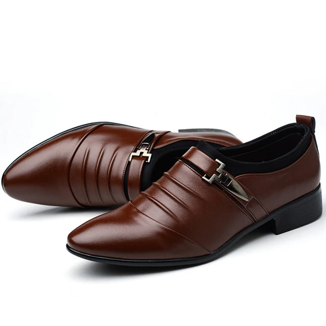 Classic Men’s Slip-On Dress Shoes in PU Leather