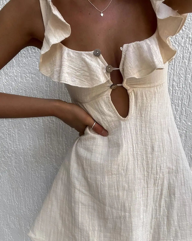 Women's Ruffled Strap Mini Dress